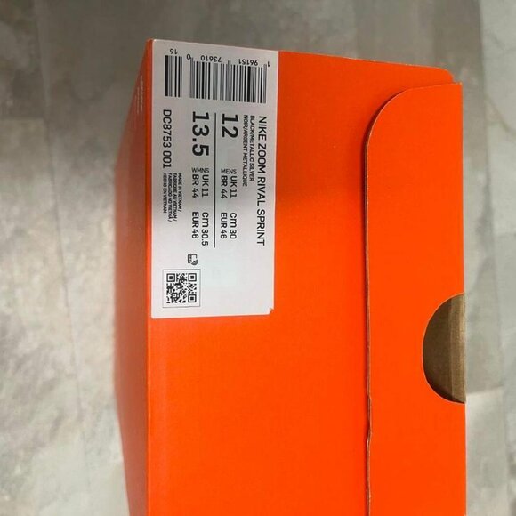 Nike Zoom Rival Sprint Track & Field Spike Black Metallic Silver Size US 12 - Picture 5 of 6